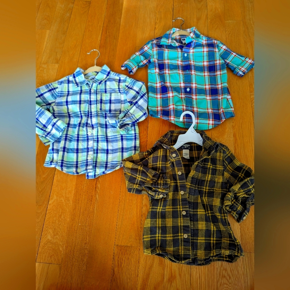 Lot of 3 boy janie and jack, gymboree, osh kosh button down shirt size 3T